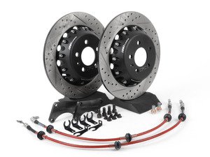 ES#803 - MK4S1RXS -  Rear Big Brake Kit - Stage 1 - 2-Piece Solid Cross-Drilled & Slotted Rotors (308x9)  - (NO LONGER AVAILABLE) - Add leverage to your rear brakes with this bolt on big brake kit! - ECS - 