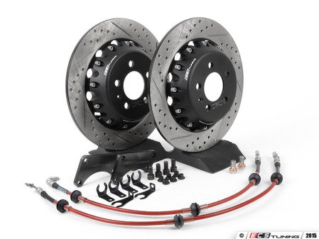 ES#803 - MK4S1RXS -  Rear Big Brake Kit - Stage 1 - 2-Piece Solid Cross-Drilled & Slotted Rotors (308x9)  - (NO LONGER AVAILABLE) - Add leverage to your rear brakes with this bolt on big brake kit! - ECS - 