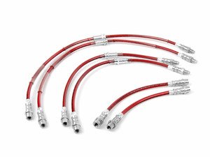 ES#2712668 - 002565ECS01AKT1 - Exact-Fit Stainless Steel Brake Lines - Complete Kit - Set of 6 DOT-compliant lines, manufactured by ECS Tuning to replace your standard rubber lines. - ECS - BMW