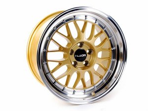 ES#2695519 - 881-14KT2 - 18" Style 881 Wheels - Set Of Four - (NO LONGER AVAILABLE) - 18"x9.5" ET35 5x112 - Gold with 2.75" Machined Lip - Alzor - 