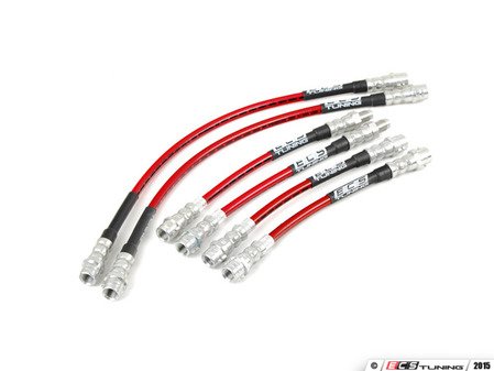 ES#4674790 - D8S8SSKT - Front & Rear Exact-Fit Stainless Steel Brake Lines - Kit - Complete set of DOT-compliant lines for an improved pedal feel - ECS - Audi