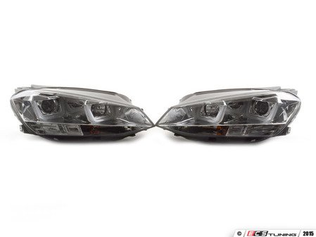 ES#2828668 - 83028 - Projector Headlight Set - Chrome - (NO LONGER AVAILABLE) - With dual LED light bars - JOM - 