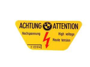 ES#184803 - 71212122014 - High voltage label - Sticker that warns of high voltage areas - Genuine BMW - BMW