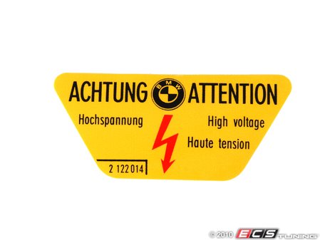 ES#184803 - 71212122014 - High voltage label - Sticker that warns of high voltage areas - Genuine BMW - BMW