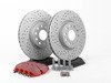 ES#2848991 - 1k0615301ADFRKT - Front Brake service kit (312x25) - (NO LONGER AVAILABLE) - Featuring ECS GEOMET drilled and slotted rotors and EBC RedStuff pads - Assembled By ECS - 