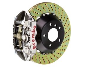 ES#3142567 - 1P1.8005AR - Front Brembo GT-R Front Big Brake Kit - 2 Piece Drilled Rotors (345x28) - Featuring Machined Billet Monobloc 4 piston calipers, stainless brake lines and Brembo High Performance brake pads - Brembo - MINI