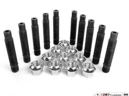 ES#2817096 - 001467ecs01KT8 - 62mm Lug Stud Conversion Kit - Set Of 10 - Make wheel changes faster and easier - Includes studs and nuts for two wheels - ECS - Volkswagen Porsche