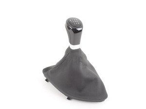 ES#46506 - 25110427663 - Leather shift knob - 6 speed - (NO LONGER AVAILABLE) - Gloss black leather shift knob with boot to add style to your interior - Genuine BMW - 