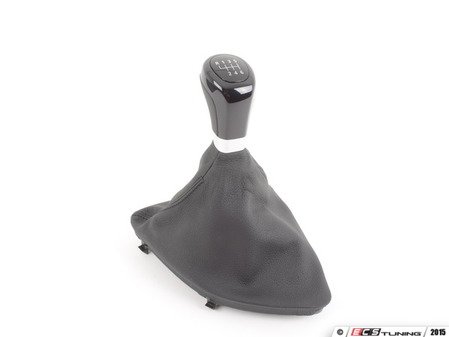 ES#46506 - 25110427663 - Leather shift knob - 6 speed - (NO LONGER AVAILABLE) - Gloss black leather shift knob with boot to add style to your interior - Genuine BMW - 