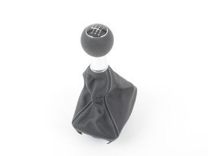 ES#1258941 - 8E0863278DHVDU - DTM Edition Shift Knob - Leather - Soul (Black)/Silver - 6 Speed - (NO LONGER AVAILABLE) - Upgrade your interior styling - Genuine Volkswagen Audi - 