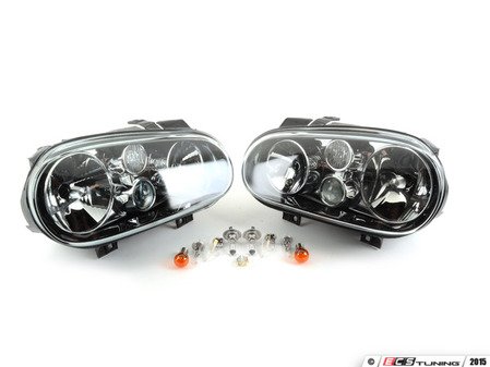 ES#5325 - 1J1941017018N - 25th Anniversary Edition Headlight Set - (NO LONGER AVAILABLE) - With fog lights, with clear turn signal lenses - Genuine European Volkswagen Audi - 