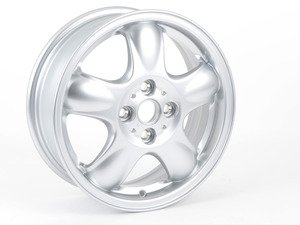 ES#64905 - 36116768498 - R100 Alloy 5-star Spooler Wheel 15" (4x100) Silver - Priced Each - 15 X 5.5 ET:45 - Genuine MINI - MINI