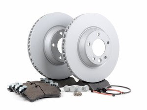 ES#2602306 - 95535140151FPKT - Front Brake Service Kit - Featuring Zimmerman Z-Coated rotors and Hawk HPS brake pads - Assembled By ECS - Porsche