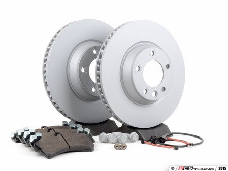 ES#2602306 - 95535140151FPKT - Front Brake Service Kit - Featuring Zimmerman Z-Coated rotors and Hawk HPS brake pads - Assembled By ECS - Porsche