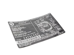 ES#185120 - 71227832360 - Exhaust Emissions Label - Genuine BMW - BMW