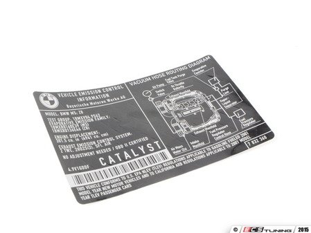 ES#185120 - 71227832360 - Exhaust Emissions Label - Genuine BMW - BMW