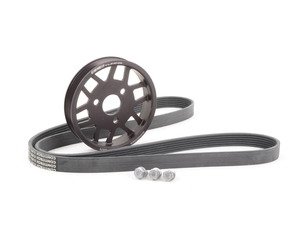 ES#2804227 - 003042ECS01KT2 - Aluminum Power Steering Pulley Kit - Finally, a durable power steering pulley that won't break! Includes durable ECS Aluminum Power Steering Pulley, three retaining bolts and a Continental power steering belt. - Assembled By ECS - BMW