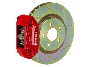 ES#2849258 - 1A5.6008A2 - Brembo GT Front Big Brake Kit - 1 Piece Slotted Rotors (330x28) - Featuring Red 4 piston calipers, stainless brake lines, and Brembo Sport brake pads - Brembo - Volkswagen