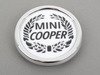 ES#2543402 - 51142222732 - MINI Laurel Grille Badge - White / Black - (NO LONGER AVAILABLE) - Classic style badge for your new MINI - Genuine MINI - 