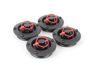 ES#2840605 - W01BLACK - Center Lock Look Center Cap Set - Black - Give your wheels the look of center locking wheels, set of four - Rennline - Audi Mercedes Benz MINI Porsche