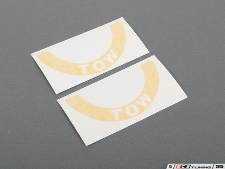 ES#2839760 - E33YELLOW - Tow Sticker Pair - Yellow - Replacement tow stickers for you Rennline folding tow hook - Rennline - Audi BMW Volkswagen MINI Porsche