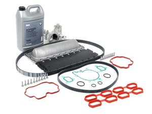 ES#2719001 - 11141742042KT3 - Valley Pan Service Kit - Level 2 - Every thing needed valley pan gasket replacement, including new drive belts, water pump, and valley pan gasket. Features an upgraded valley pan. - Assembled By ECS - BMW