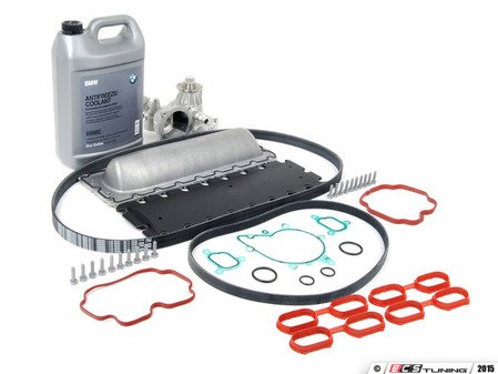 ES#2719001 - 11141742042KT3 - Valley Pan Service Kit - Level 2 - Every thing needed valley pan gasket replacement, including new drive belts, water pump, and valley pan gasket. Features an upgraded valley pan. - Assembled By ECS - BMW