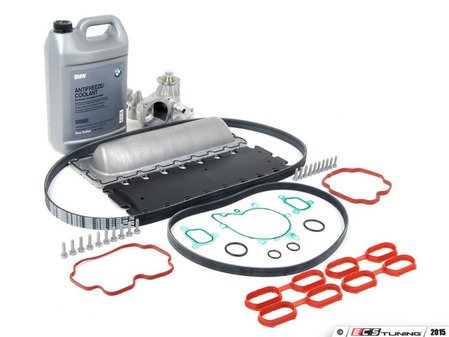 ES#2718979 - 11141742042KT1 - Valley Pan Service Kit - Level 2 - Every thing needed valley pan gasket replacement, including new drive belts, water pump, and valley pan gasket. Features an upgraded valley pan. - Assembled By ECS - BMW