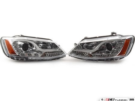 ES#2862432 - PR0YDVJ11LTDRLC - Projector Headlight Set - Chrome - (NO LONGER AVAILABLE) - Features LED light tubes and pods as DRLs - Spyder - 