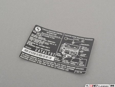 ES#185122 - 71227833194 - Emissions Sticker - These stickers specify emissions requirements have been met from the factory. - Genuine BMW - BMW