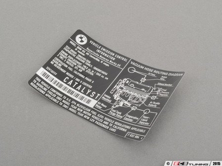 ES#185119 - 71227832004 - Emissions Label - Located under the hood - Genuine BMW - BMW