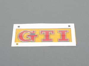 ES#2861142 - 5G0853675ACJZQ - Rear "GTI" Emblem - Red - Set your vehicle apart and match the overall design of the vehicle - Genuine Volkswagen Audi - Volkswagen