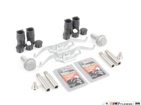 ES#2593793 - 34116768431KT1 - Front Pad And Rotor Installation Kit - Includes everything to install new front brakes including guide bolts and bushings - Assembled By ECS - BMW