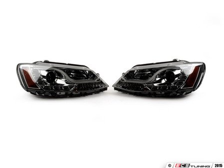 ES#2863206 - PR0YDVJ11LTDRLSM - Projector Headlight Set - Smoked - (NO LONGER AVAILABLE) - Features LED light tubes and pods as DRLs - Spyder - 