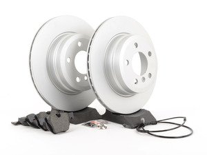 ES#2857580 - 342167932471KT2 - Rear Brake Service Kit - Featuring ECS DD23 "Daily Driver" ceramic pads and coated rotors - Assembled By ECS - BMW