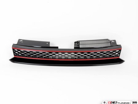 ES#2872998 - 21-9558raKT - Badgeless Grille - Black With Red Strips - Fill the notch left in your hood when installing a badgeless grille - ECS - Volkswagen