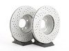 ES#2766123 - 34116855006KT6 - Performance Front & Rear Brake Service Kit - Featuring ECS GEOMET cross drilled and slotted rotors and Hawk HPS pads - Assembled By ECS - 