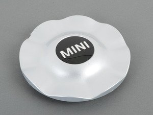 ES#65836 - 36136771002 - Hub Cap With MINI Logo Silver For R104 Wheel - Priced Each - Needed with new wheels or for lost caps - Genuine MINI - MINI