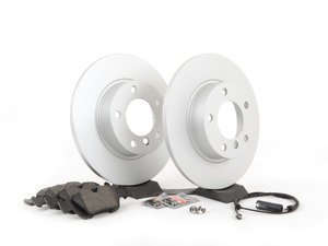 ES#2795772 - 34116757751KT3 - Front Brake Service Kit  - Featuring Meyle coated rotors and ECS DD23 ceramic brake pads. - Assembled By ECS - BMW