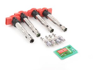 ES#2863363 - 06E905115E1KT2 - Ignition Service Kit - (NO LONGER AVAILABLE) - Includes four Huco red coil packs and four NGK iridium spark plugs - Huco - 