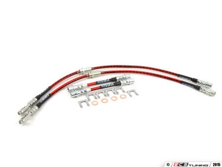 ES#1310 - TTQSSBLK - Front & Mid Exact-Fit Stainless Steel Brake Lines - Kit - Complete set of DOT-compliant lines for an improved pedal feel - ECS - Audi