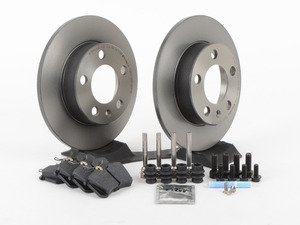 ES#2763186 - 1J0698014KT -  Rear Brake Service Kit (232x9) - Featuring Brembo rotors and ECS EP24 Enthusiast Performance pads - Assembled By ECS - Audi Volkswagen