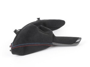 ES#2787118 - 34402358363 - carbon fiber Parking brake handle - alcantara w/ tri-color stitching - Add some enthusiast flare to the inside of your ///M - Genuine BMW - BMW
