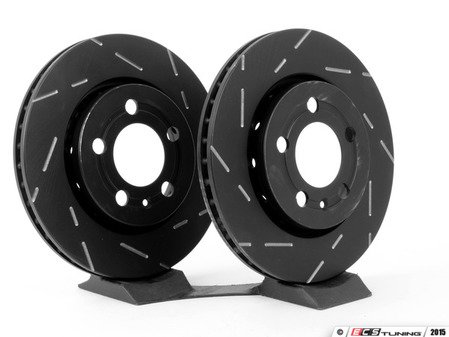 ES#523017 - USR931 - Rear Slotted Brake Rotors - Pair (256x22) - Upgrade to a slotted rotor for improved braking - EBC - Audi Volkswagen