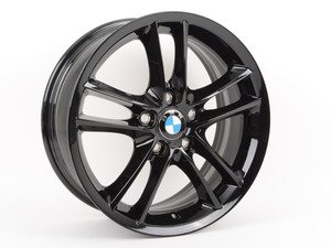 ES#2535508 - 36116786887KT - 18" Double Spoke Style 182 Wheels - Square Set Of Four - (NO LONGER AVAILABLE) - 18x7.5 ET49 72.6mm CB, finished in Schwarz - Genuine BMW - 