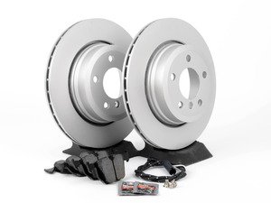 ES#2862825 - 34113400151KT2 - Rear Brake Service Kit - Featuring ECS V5 coated rotors and ECS DD23 "Daily Driver" ceramic pads. - Assembled By ECS - BMW