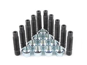 ES#2876944 - M14X15STUDKT1 -  Wheel Stud Conversion Kit - M14x1.5 With Ball Seat Lug Nuts - Set of 10 - Make wheel changes faster and easier. For Porsche wheels. - ECS - Volkswagen