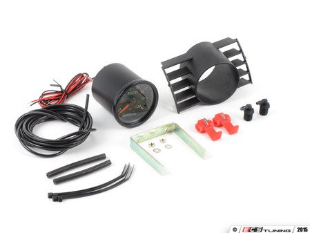 ES#2877213 - GAU005K2KT -  Angled Vent Pod Boost Gauge Kit - Includes 30 PSI Electronic Boost Gauge, Vent Pod (center-left) and a threaded male NoBuzz Boost Connector. - Assembled By ECS - Volkswagen