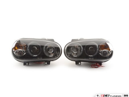 ES#2857518 - PR0-YD-VG99-BK - Projector Headlight Set - Black - Black housings with fog lights - Spyder - Volkswagen