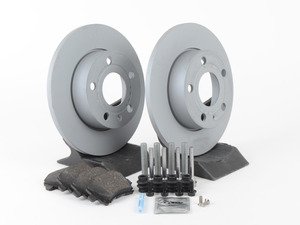 ES#2762661 - 1K0615601LKT4 - Rear Brake Service Kit (260x12) - Featuring ECS V5 rotors and ECS DD23 ceramic pads. - Assembled By ECS - Volkswagen